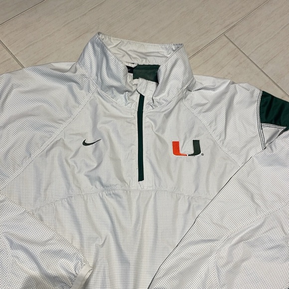 University of Miami Nike Storm Fit Anorak. Size XL, White and Green. - Picture 3 of 5